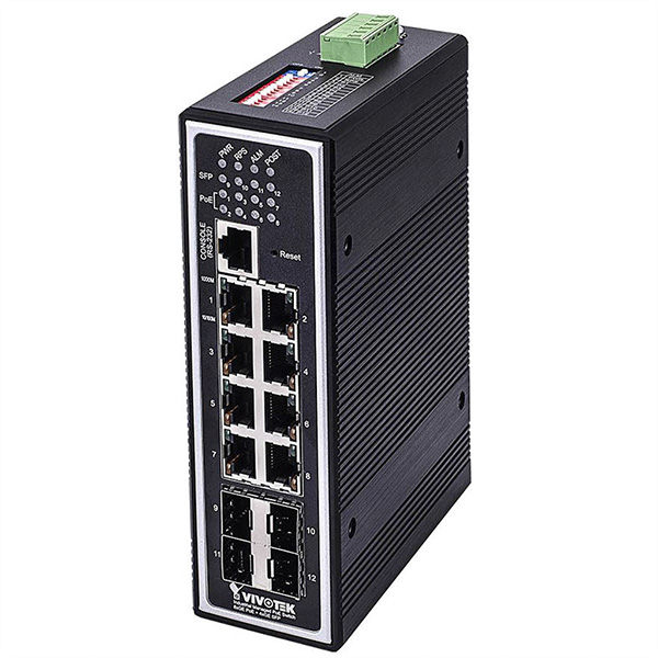 Industrieller Gigabit Switch AW-IHT-1270, L2 Managed, PoE+, bis -40°C 