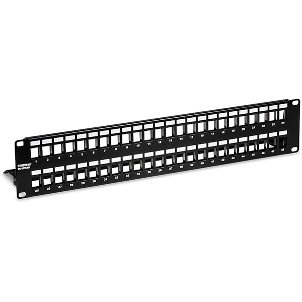 24-Port Patch Panel, Blank Keystone, geschirmt 