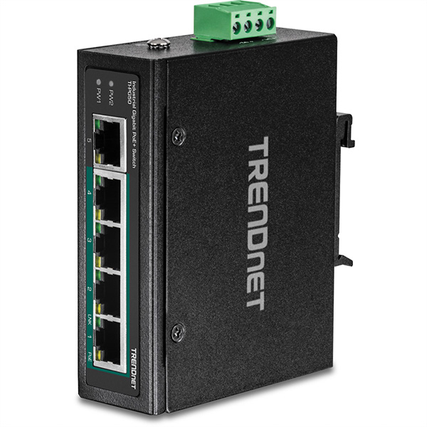 5-Port Industrieller Gigabit PoE+ DIN-Rail-Switch 