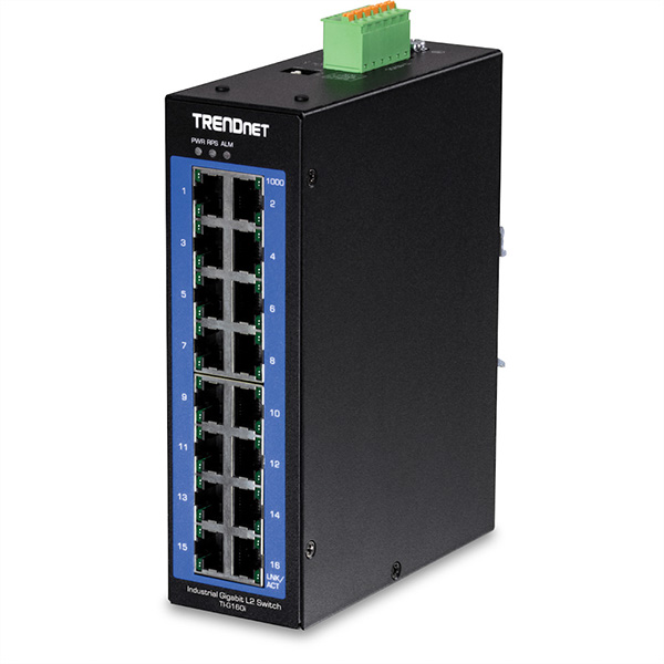 16-Port DIN-Rail Industrial Gigabit L2 Switch, managed 
