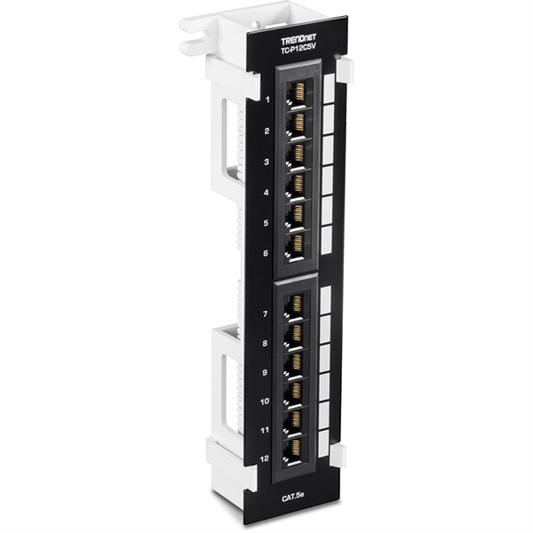 TRENDnet TC-P12C5V Tableau de connexion non blindé Cat5e à 12 ports et fixation 