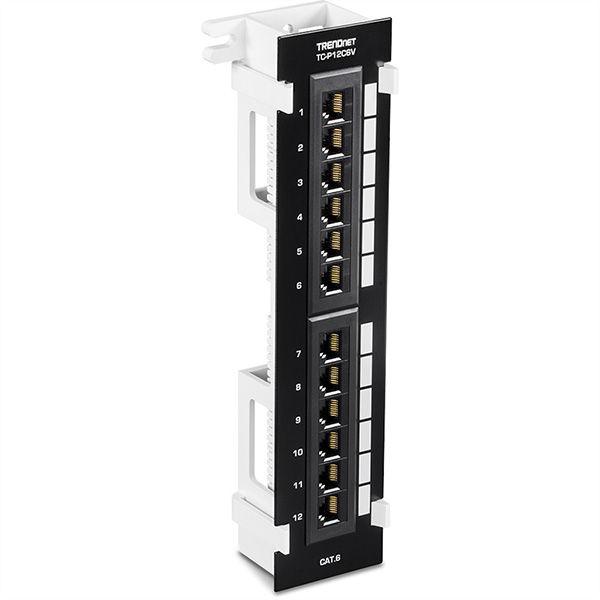 TRENDnet TC-P12C6V Tableau de connexion non blindé Cat6e à 12 ports et fixation 