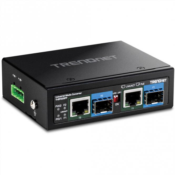 TI-BF22SFP Medien Konverter, 2-Port Industrial SFP zu Gigabit PoE++ 