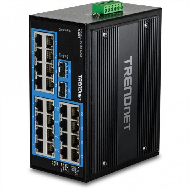 TI-G262 DIN-Rail Switch, 26-Port Industrial Gigabit 