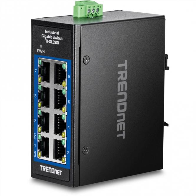 TI-GLC80 8-Port Gigabit Industrial DIN-Rail Mini 