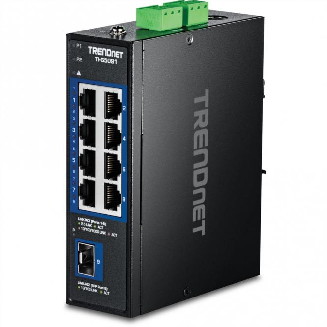 TI-G5091 DIN-Rail Switch 9-Port Industrial 2.5G mit 10G SFP+ Port 