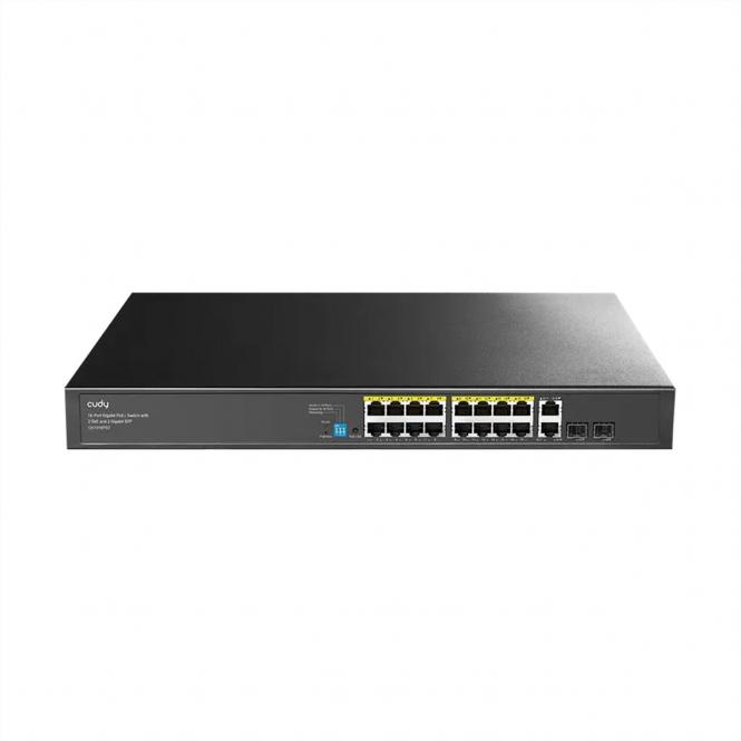 GS1018PS2 16-Port Gigabit Switch PoE+, 2x RJ45 Uplink, 2x SFP, 200W 