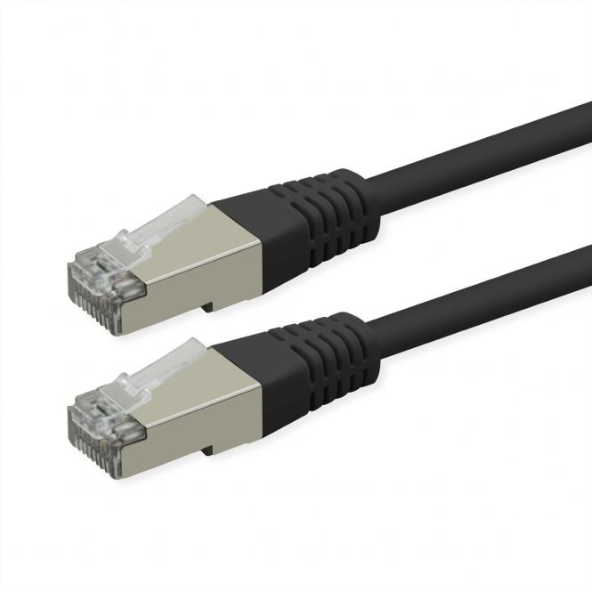 Patchkabel Cat.6 (Class E), PoE, S/FTP (PiMF), schwarz, 1,5m 
