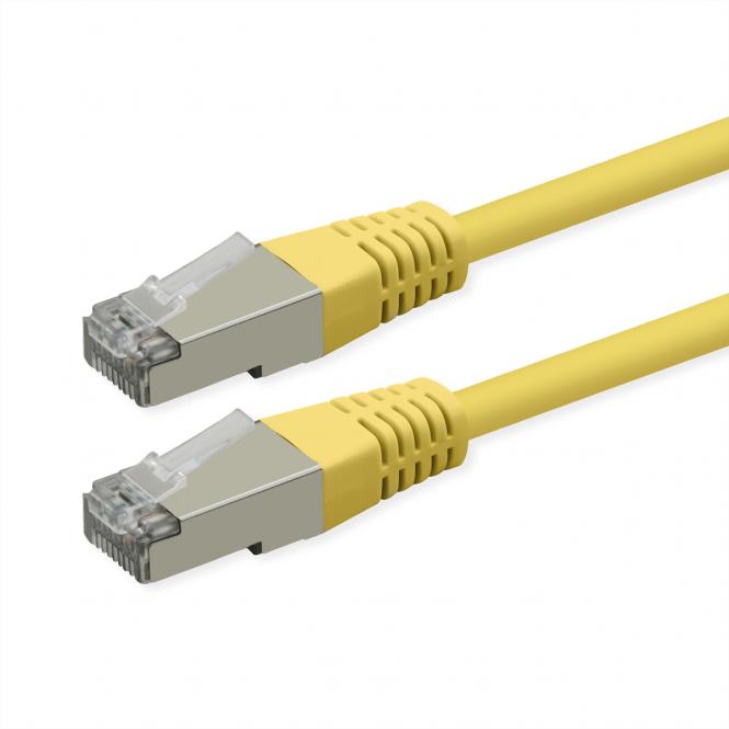 Patchkabel Cat.6 (Class E), PoE, S/FTP (PiMF), gelb, 1m 