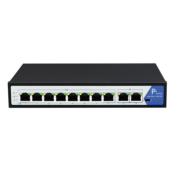 PoE+ Gigabit Ethernet Switch, 8+2 Ports 