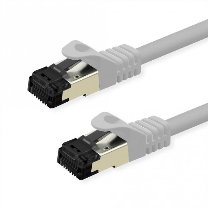 Cordon S/FTP (PiMF) Cat.8 (Classe I), fils tressés, LSOH, blanc, 2m 