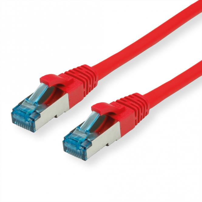 Cordon Cat.6A (Classe EA) / 10 Gigabit S/FTP, LSOH, rouge, 0,15m 