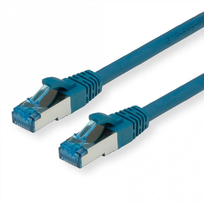 Cordon Cat.6A (Classe EA) / 10 Gigabit S/FTP, LSOH, bleu, 0,15m 