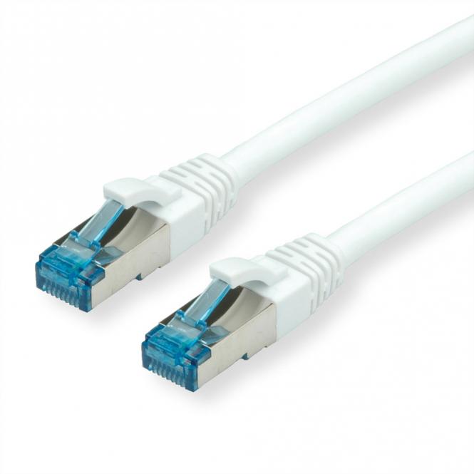 Cordon Cat.6A (Classe EA) / 10 Gigabit S/FTP, LSOH, blanc, 0,15m 