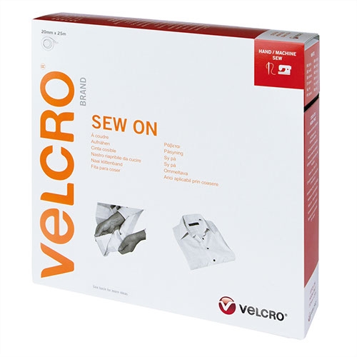 Klettband zum Aufnähen, 20mm x 25m 