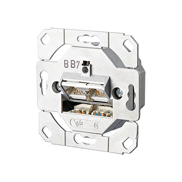 Boîtier de raccordement double UP0 encastrable E-DAT, Cat 6 
