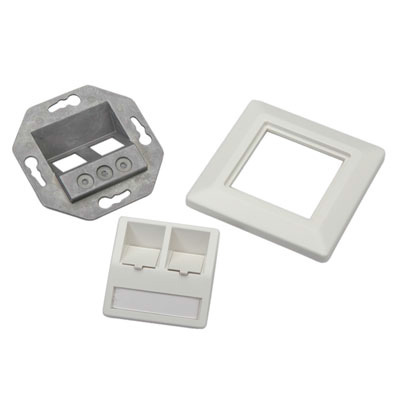 Module pour embase blanc, 2 prises 