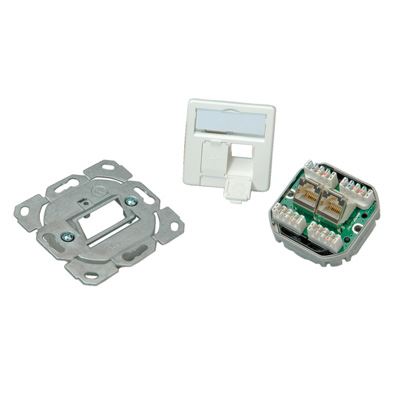 Boîte de jonction AMJ45 UP/50, 2 x RJ-45 Cat. 6/Classe E 