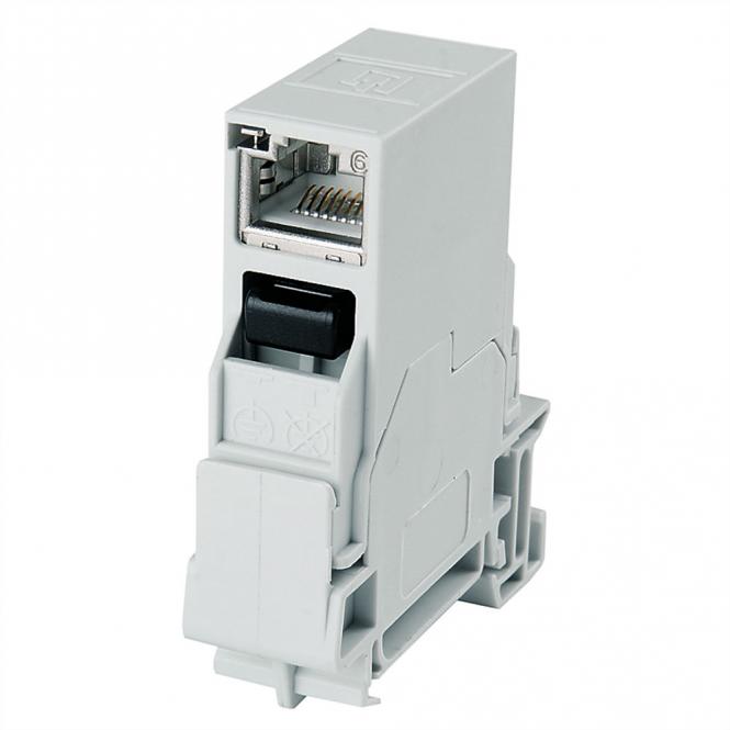 STX Tragschienen-Verbinder, RJ45 Kupplung Cat.6 Class EA (ISO) 