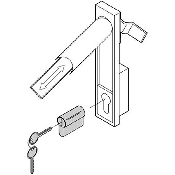 Schließeinsatz (DIN-Halbzylinder) für 19-Zoll-Schränke 