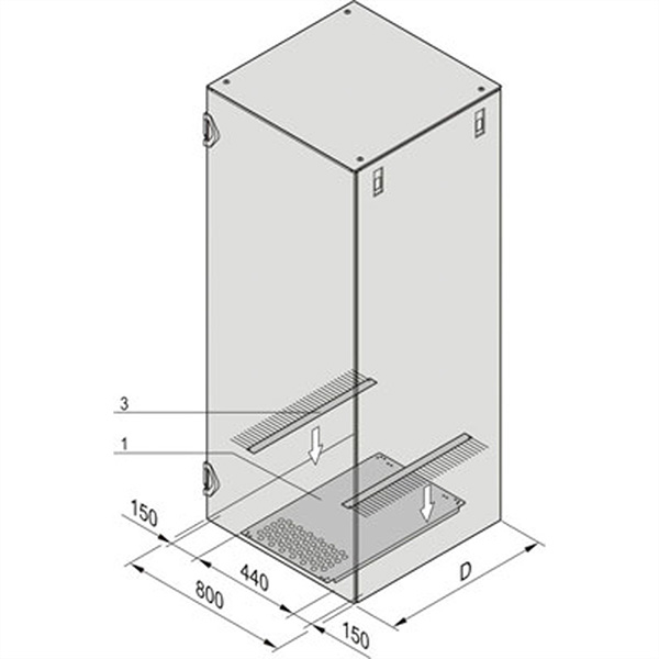 Tôle plancher pour le passage des câbles sur le côté 