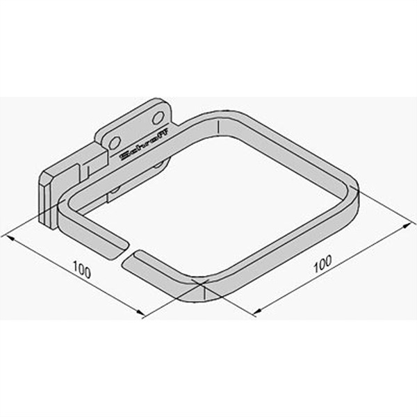 Kabelöse Kunststoff, 100x100, 4 Stück, an Holm (Schrankbreite 800mm) 
