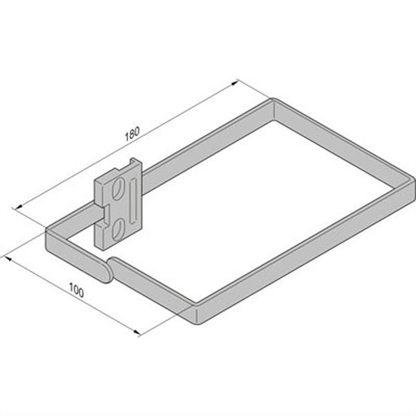 Kabelöse Stahl, 100x180, 4 Stück, an Holm (Schrankbreite 800mm) oder 19-Zoll-Profil 