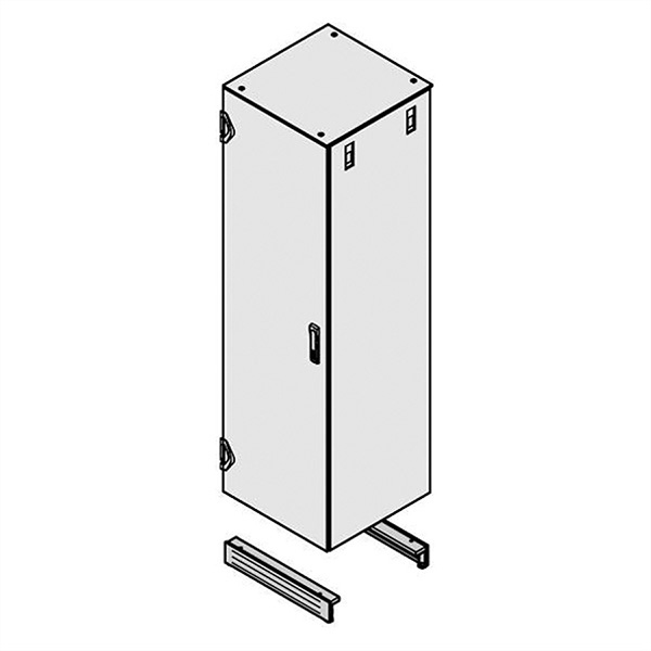 cache socle ventilé, 1000mm, RAL7021 
