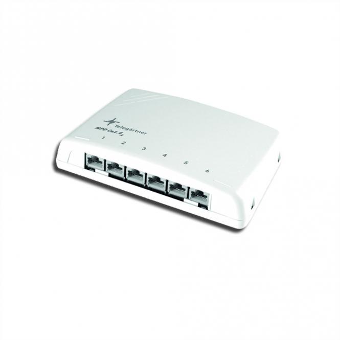 Mini-Verteiler geschirmt, alpinweiß, MPD6-HS K Cat.6A (tiefgest. n. ISO/IEC) 