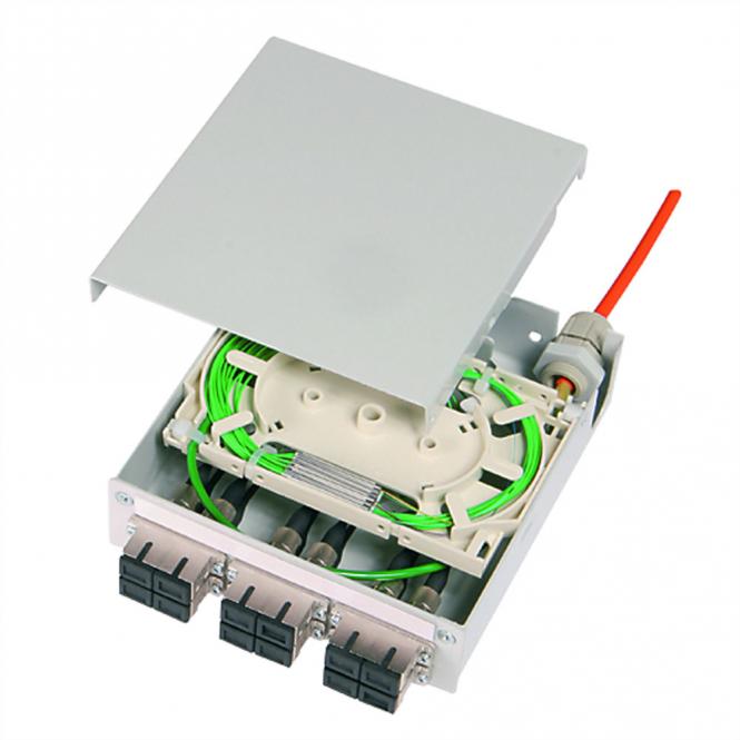 Cassette d'épissure 6xLC-D pour distributeur TS, Pigtails 12xE9/125, LC 