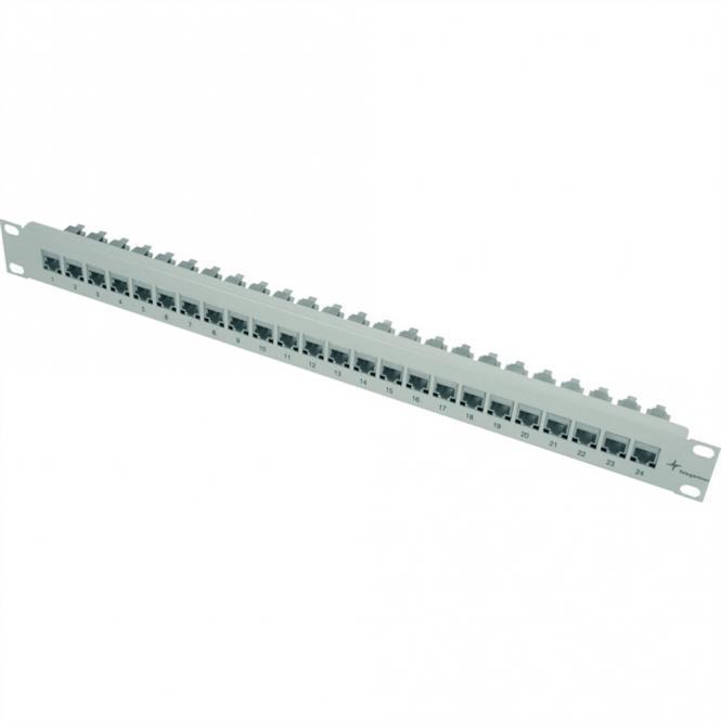 Porte-modules 19-pouces 1 U, comprenant 24 raccords K Cat.5e 