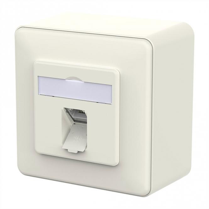 E-DAT C6A IDC Prise, 1 port, apparent (AP), blanc pur 