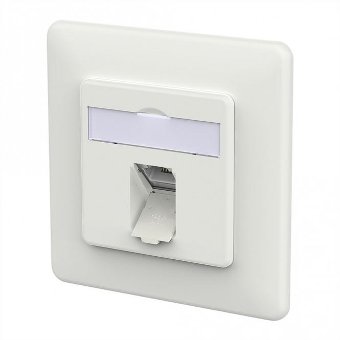 E-DAT C6A IDC Prise, 1 port, encastré (UP), blanc signalisation brillant 