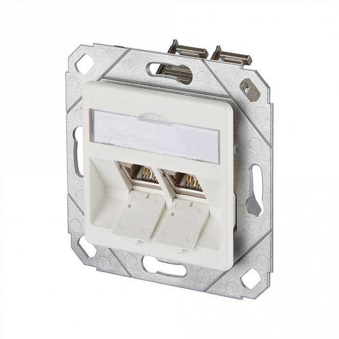 E-DAT modul 2 Port UPk Cat.6A, reinweiß 