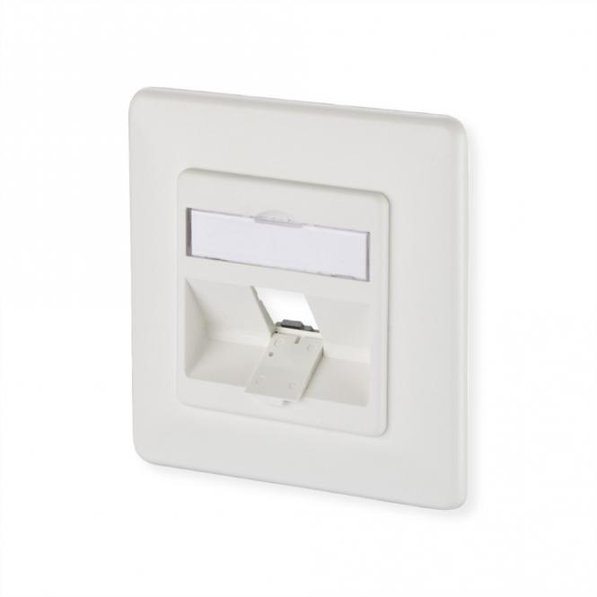 Module prise de raccordement encastrée, 1 port non équipé, blanc pur 