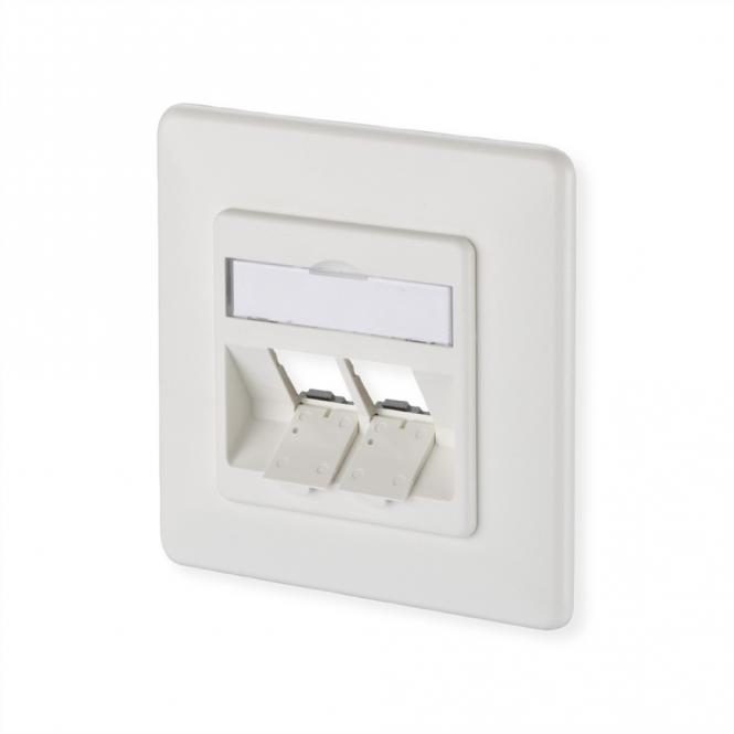 Module prise encastrée, 2 ports non équipés, blanc pur 