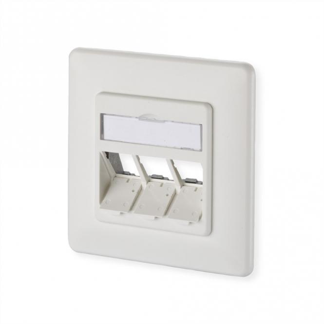 Module prise encastrée, 3 ports non équipés, blanc pur 