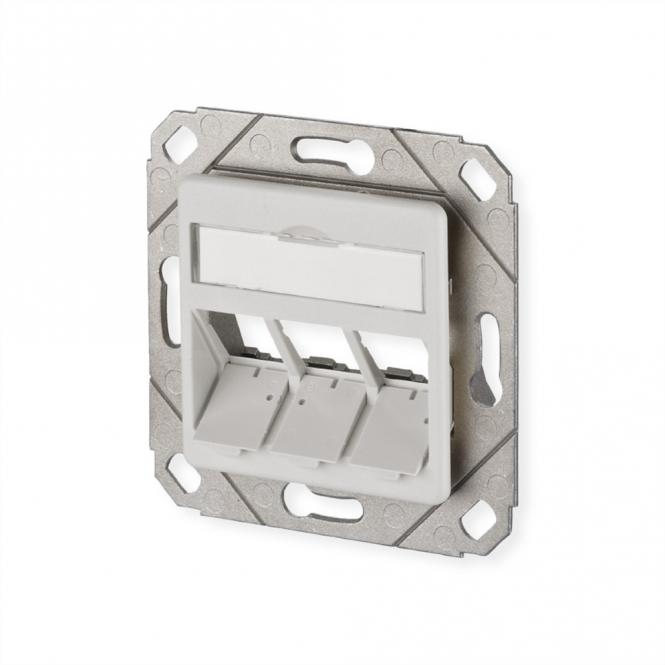 Module prise de raccordement Upk, 3 ports non équipés, blanc pur 