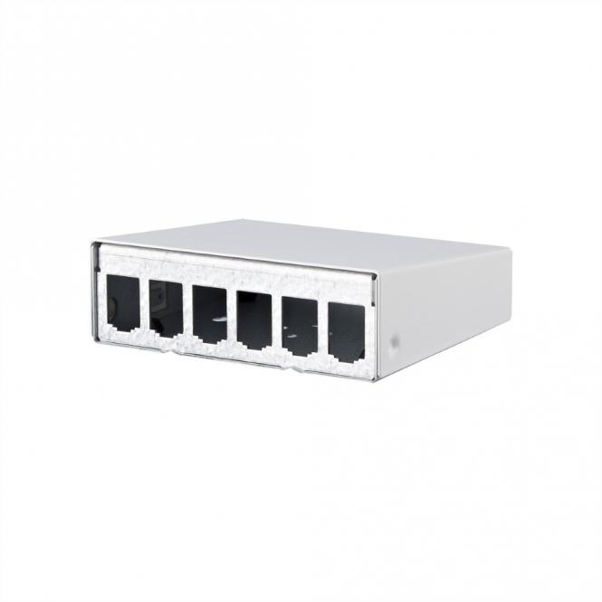 Modul boîtier en saillie 6 ports blanc pur, non équipé 