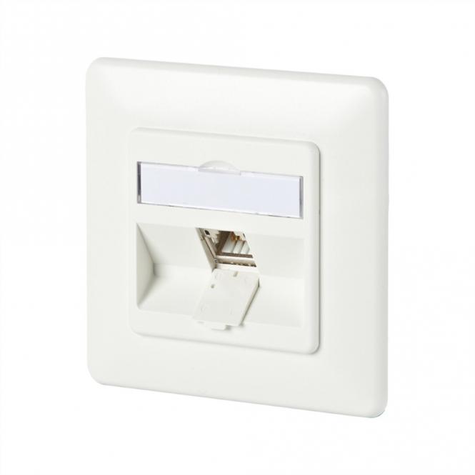 C6Amodul 1 port 180°M Boîtier encastré, blanc pur RAL9010 