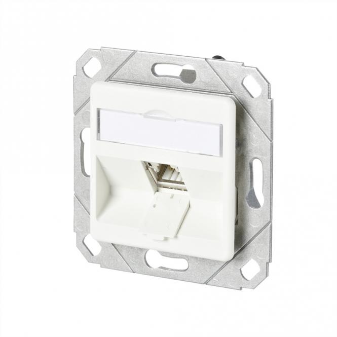 C6Amodul 1 port 180°M Boîtier Upk, blanc pur RAL9010 