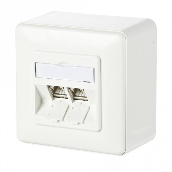 C6Amodul 2 ports 180° Boîtier AP, blanc pur RAL9010 