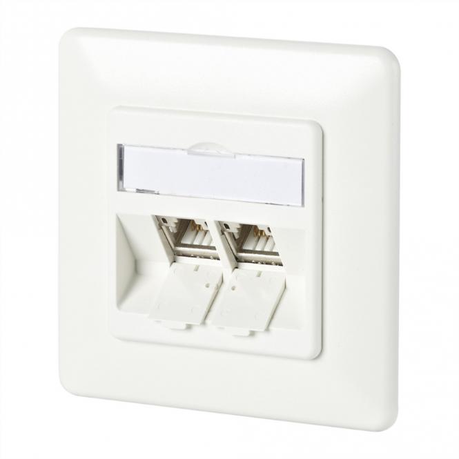 C6Amodul 2 ports 180°M Boîtier encastré, blanc pur RAL9010 