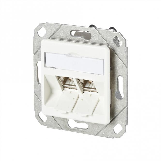 C6Amodul 2 ports 180°M Boîtier Upk, blanc pur RAL9010 