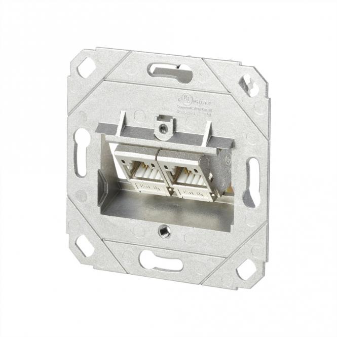 C6Amodul 2 ports 180°M Boîtier UP0, blanc pur RAL9010 