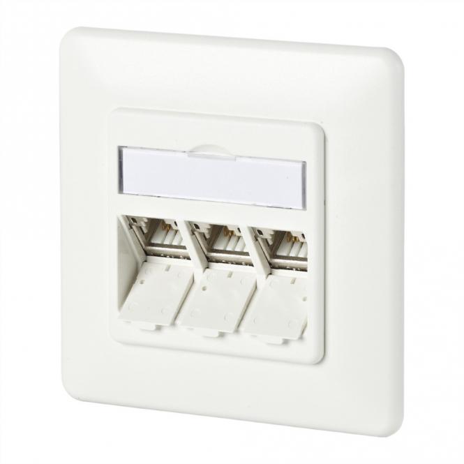 C6Amodul 3 ports 180°M Boîtier encastré, blanc pur RAL9010 