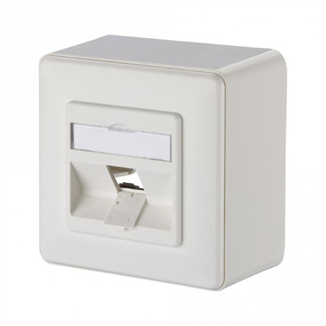 Prise Keystone AP 1 port non équipée, blanc pur 