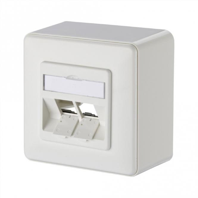 Prise Keystone AP 2 ports non équipée, blanc pur 