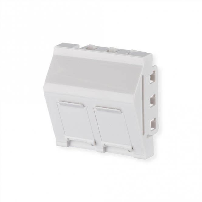 Keystone boîtier de raccordement 45x45mm, 2 ports non équipé, blanc pur RAL 9010 