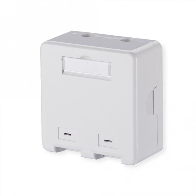 Keystone boîtier de raccordement montage en saillie, 2 ports non équipé, blanc pur 